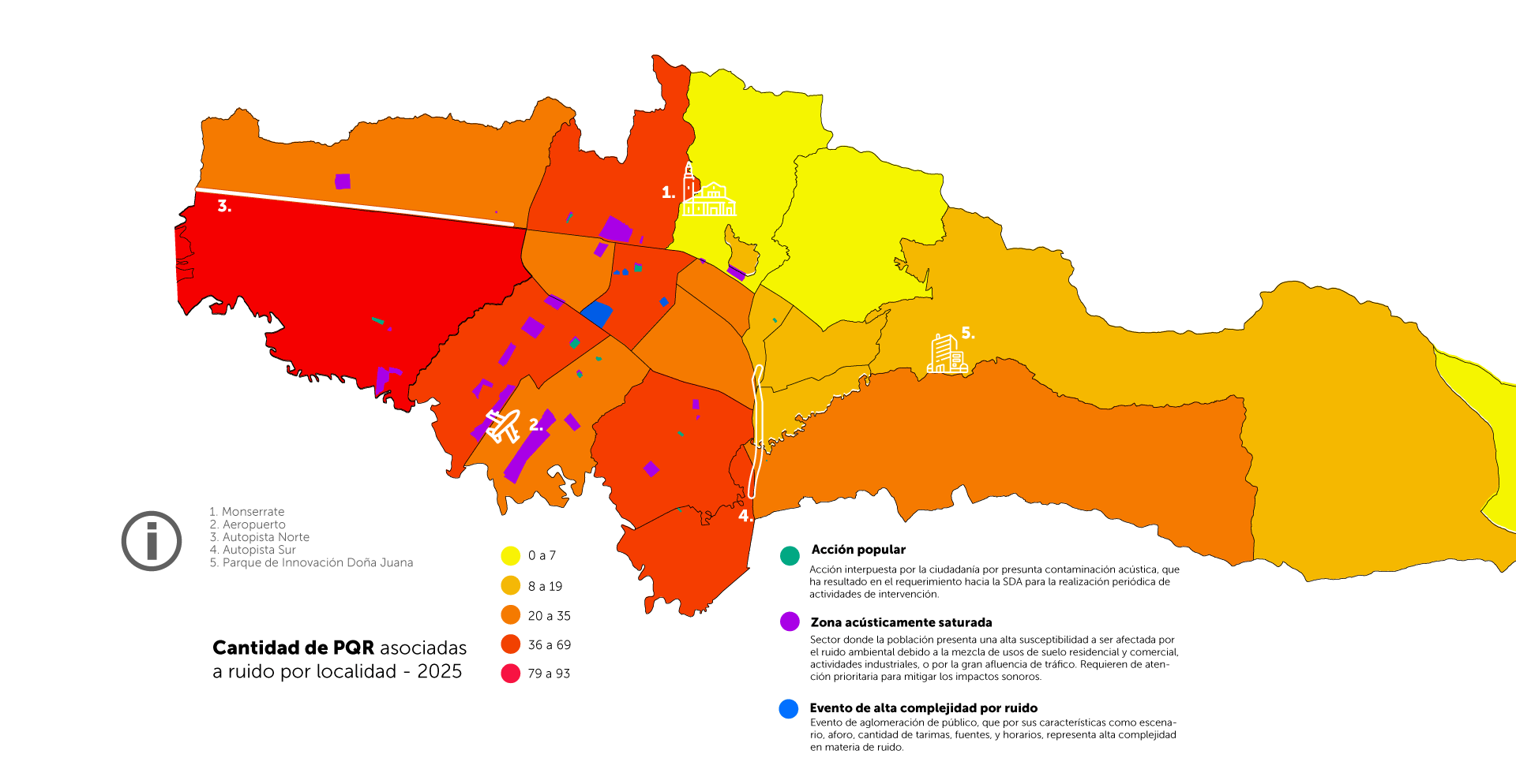 Mapa de solicitudes de atención por ruido