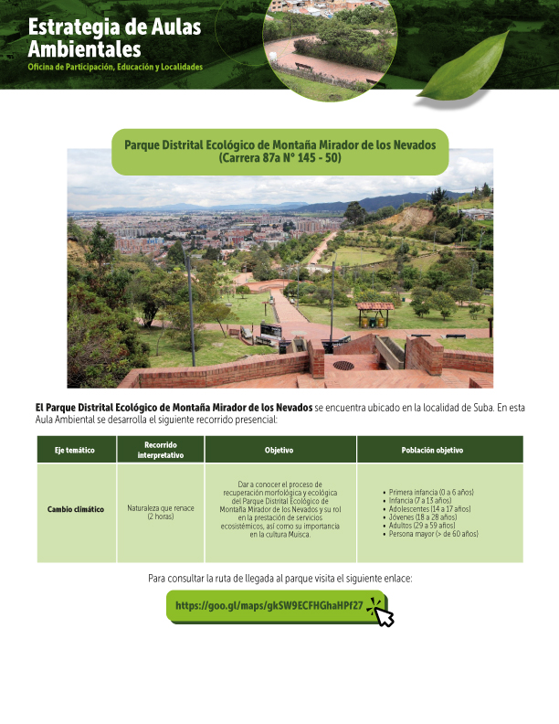 Información recorrido aula ambiental