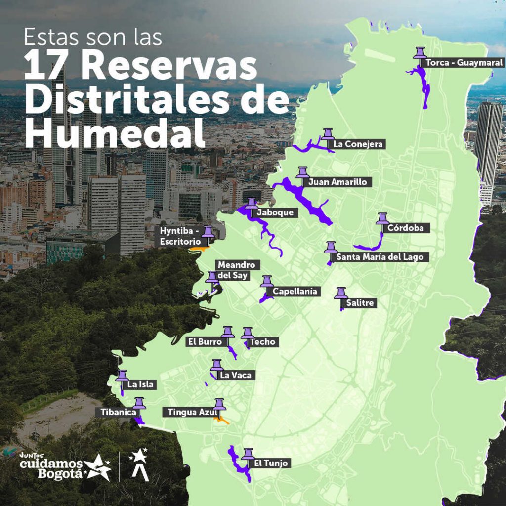 Mapa de Humedales de Bogotá. Pieza SDA