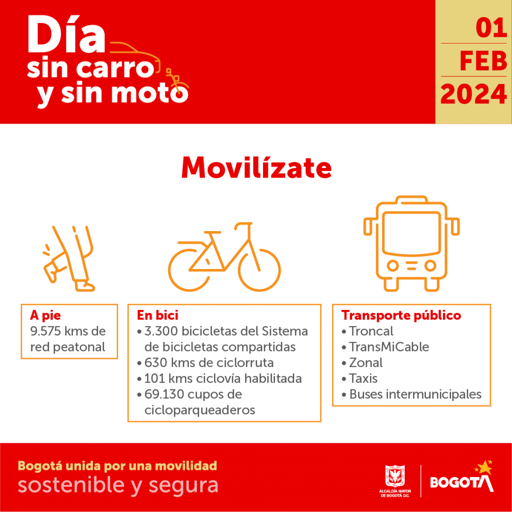 Día sin carro y sin moto Bogotá: febrero 2024